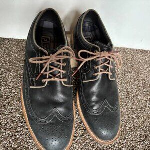 Men's Footjoy Size 11M Dark Gray Leather Spikeless Oxford Wingtip Golf Shoes